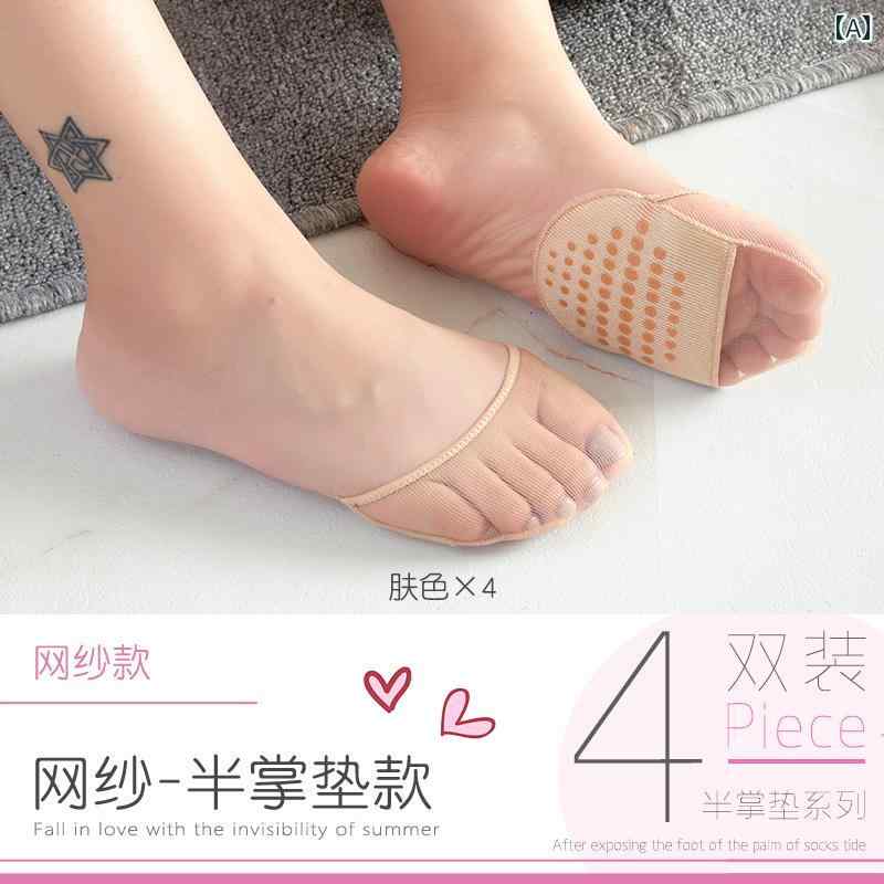 フットカバー レディース 女性用 ハーフ パーム 5本 指 ソックス 綿製 つま先 滑り止め 足を しっかり ..