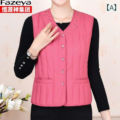 アウター ダウン ベスト Hengyuanxiang グループ 蔡 陽 女性 インナーベスト 暖かい て 軽い ダウン ジャケット マザー ベストおばあちゃん ベスト