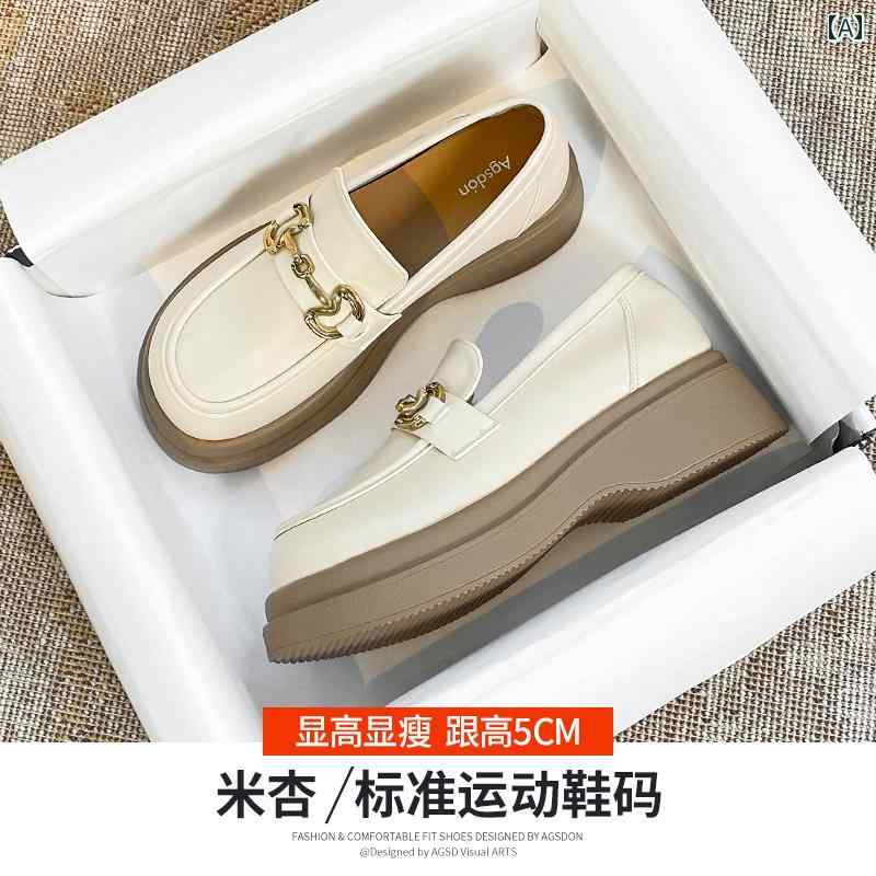 レディース ローファー シューズ 厚底 ローファー レディース 2025 春 ヒット シューズ 英国 風 スモール レザーシューズ ワン ステップ 通勤