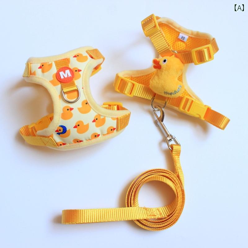 犬用 ハーネス グッズ ペット 猫 犬 リード 脱走 防止の 外出時 かわいい ベスト型 ハーネス テディ ドッグチェーン