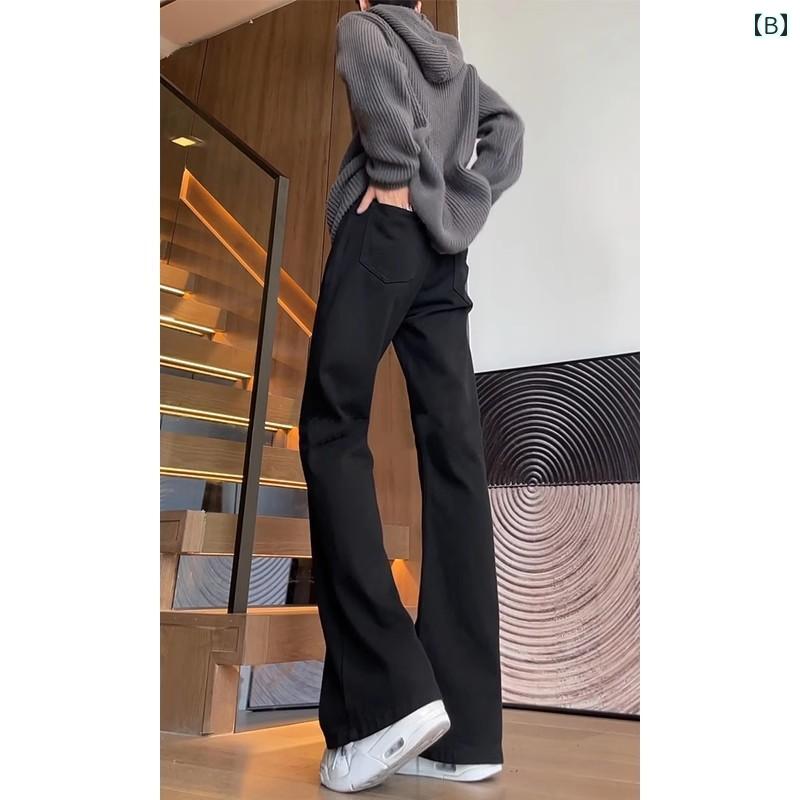 フレア パンツ 男性用 アメリカン ストリート ホワイト ジーンズ メンズ 2025夏 ロング 丈 パンツ 細身 ストレート フレアパンツ