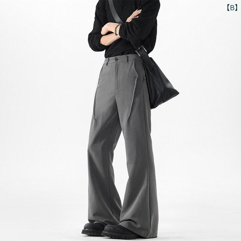 フレア パンツ 男性用 黒の フレアパンツ 拡張 メンズ 長身 サマー スーツ パンツ クリーン フィット カジュアル シミター