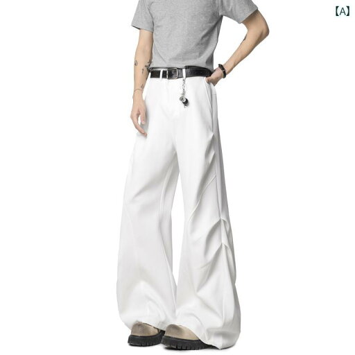 フレア パンツ 男性用 V 37 アメリカン スタイル クリーン フィット ホワイト プリーツ フレア パンツ メンズ ストリート モ ッピング カジュアル フレア パンツ 男性用 V 37 アメリカン スタイル クリーン フィット ホワイト プリーツ フレア パンツ メンズ ストリート モ ッピング カジュアル