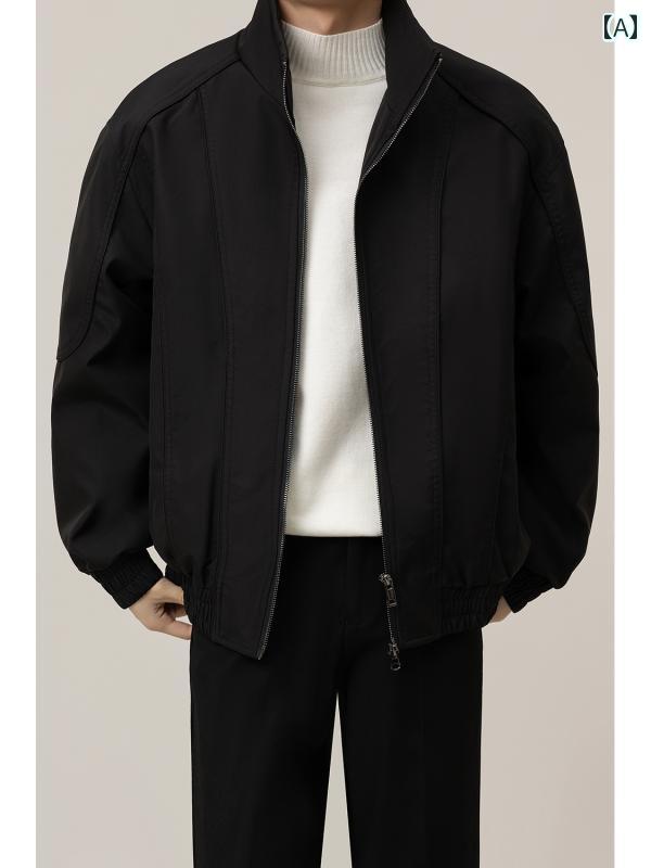 レザー ジャケット 革 メンズ TWENTY FIVE 韓国 クリーン フィット シルエット スタンドカラー ジャケット メンズ ハイエンド ショート