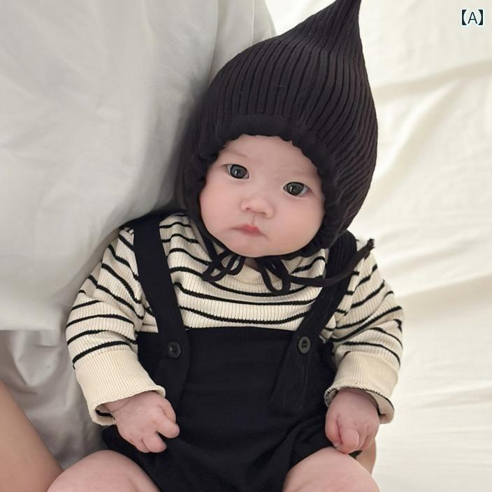 ベビー用 ニット帽 かわいい ベビー 帽子 スタイリッシュで な 小さい 月齢の アウトドア用 ウール か..