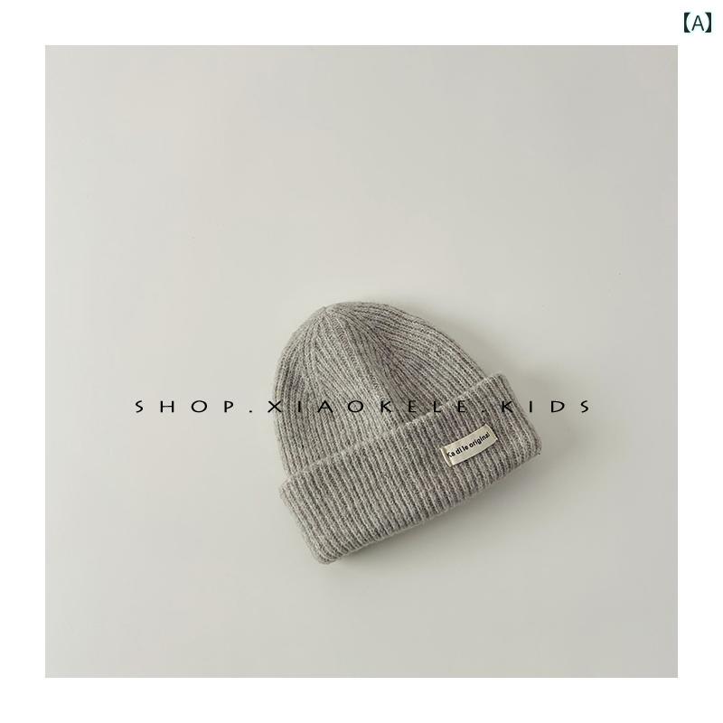 ニット帽 かわいい カジュアル 韓国 子供用 ウール 帽子 秋冬 ベビー ニット イヤーマフ 男の子と 女の..