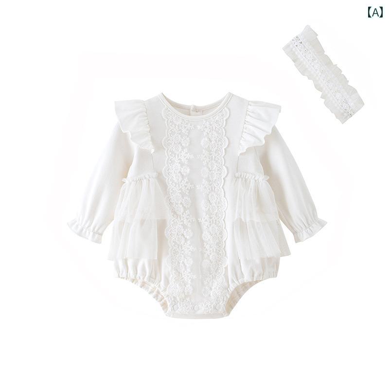 ベビー服 カジュアル スタイル 満月の ベビー 服 春秋 綿の ワンピース 女の 赤ちゃんの 百日 プリンセ..