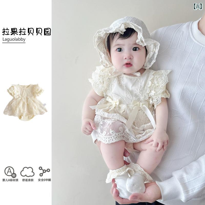 ベビー かわいい ドレス スタイリッシュな ベビー プリンセス ガーゼ スカート ラップ ロンパース 小さ..