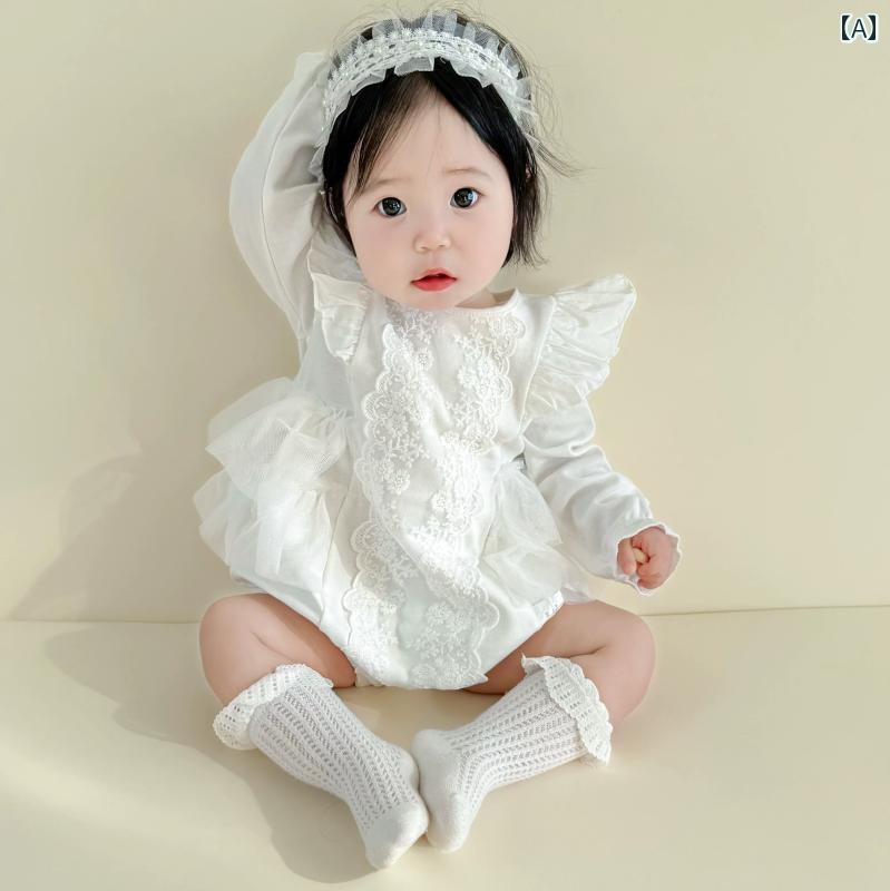 ベビー かわいい ドレス ベビー ジャンプスーツ 1ヶ月用 女の子 1歳 ドレス 春秋 百日 スカート プリンセス ロンパース