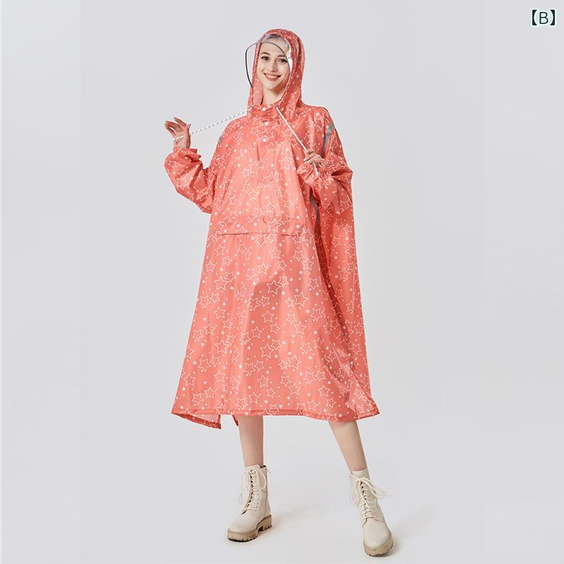 かっぱ レインコート 大人と メンズ Jetta レインコート 屋外での長 時間の ハイキング 旅行 サイクリング用 バック パック レトロ 要素を 備えた 反射 ポンチョ