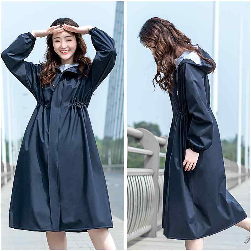 かっぱ レインコート エリート ナイト レインコート レディース ロング 丈 フルボディ 防水 大人用 キュート ワンピース 電動 自転車 サイクリング ジャケット