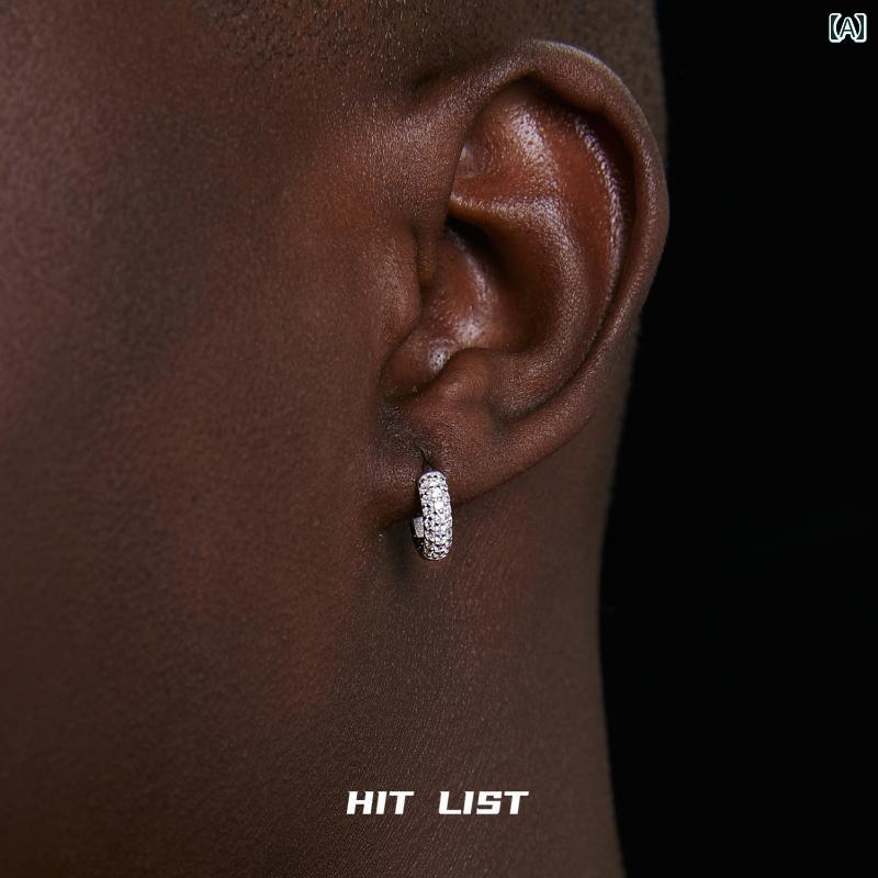 メンズ イヤリング クール ヒット リスト メンズ イヤリング スター リング シルバー ラインストーン ..