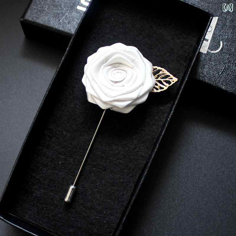 ブローチ レディース コサージュ スーツ 襟 花 リボン バラの シャツ コサージュ 男女兼用 メンズ ブローチ ポケット チーフ