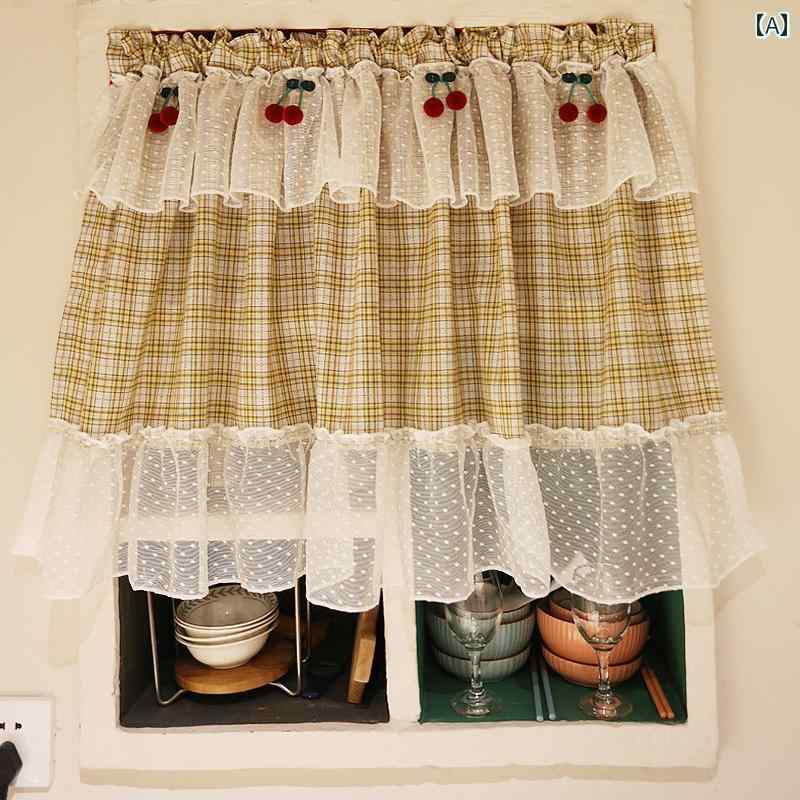 カーテン 爽やか インテリア アイリス タウンシップ ブリゲイド パンチ フリー 格子 アメリカン スタイル 半 日よけ 出窓 桜 カーテン ドア レース キッチン 窓