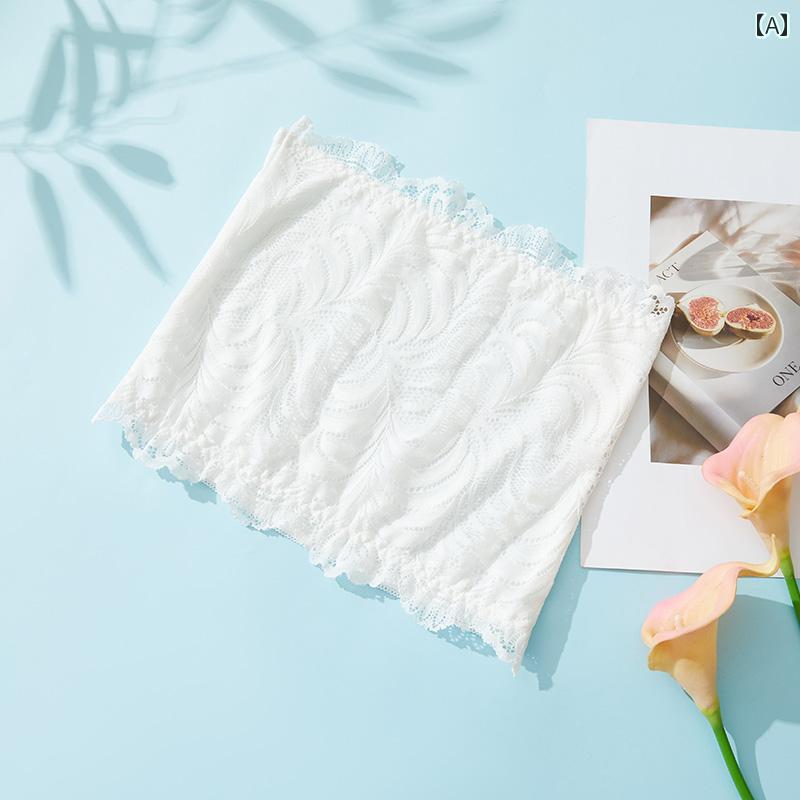 ランジェリー　下着　レース シルク マルベリー シルクレース チューブ トップ ブラジャー ストラップ..