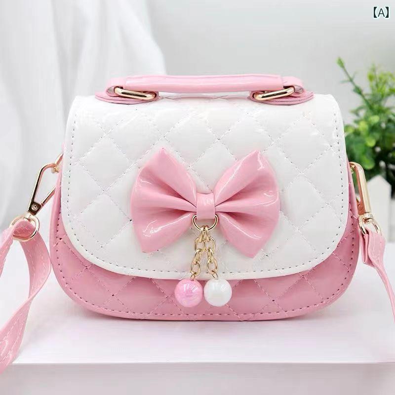 かわいい 子供用 クラッチ ポーチ 子供の ホリデーギフト ミニ クロス ボディ ハンドバッグ 28歳の かわいい 女の子 小学生の 弓 ショルダーバッグ