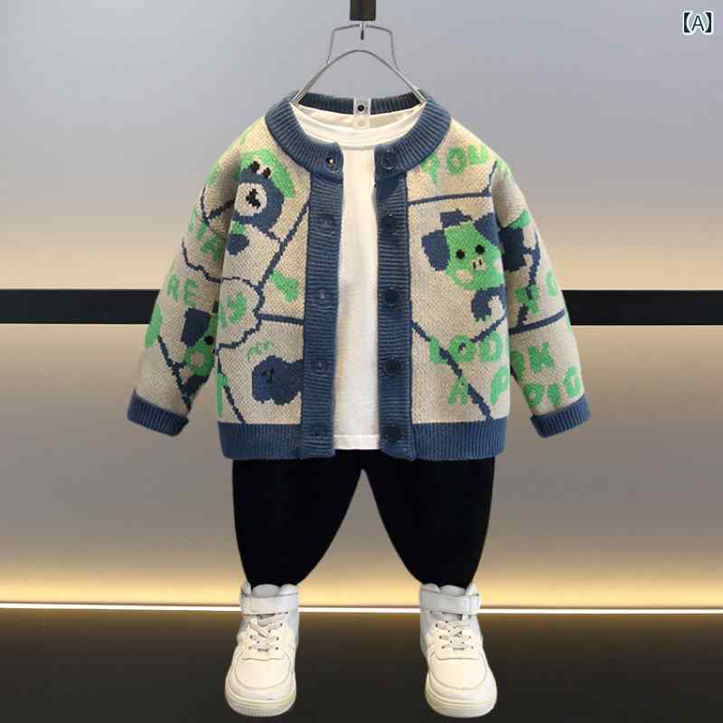 子供 ガーディガン ニット 男の子 ニットカーディガン 春秋 スタイル 2025 子供の 初秋 スタイリッシュな 春服 セーター ジャケット
