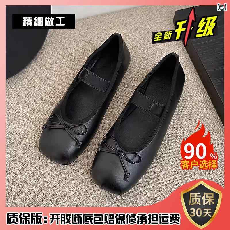 バレエ シューズ レディース フェアリーの 靴 優しい シングル シューズ レディース 夏 シルバー ソフト ソール バレエ フラット フレンチ メリージェーン