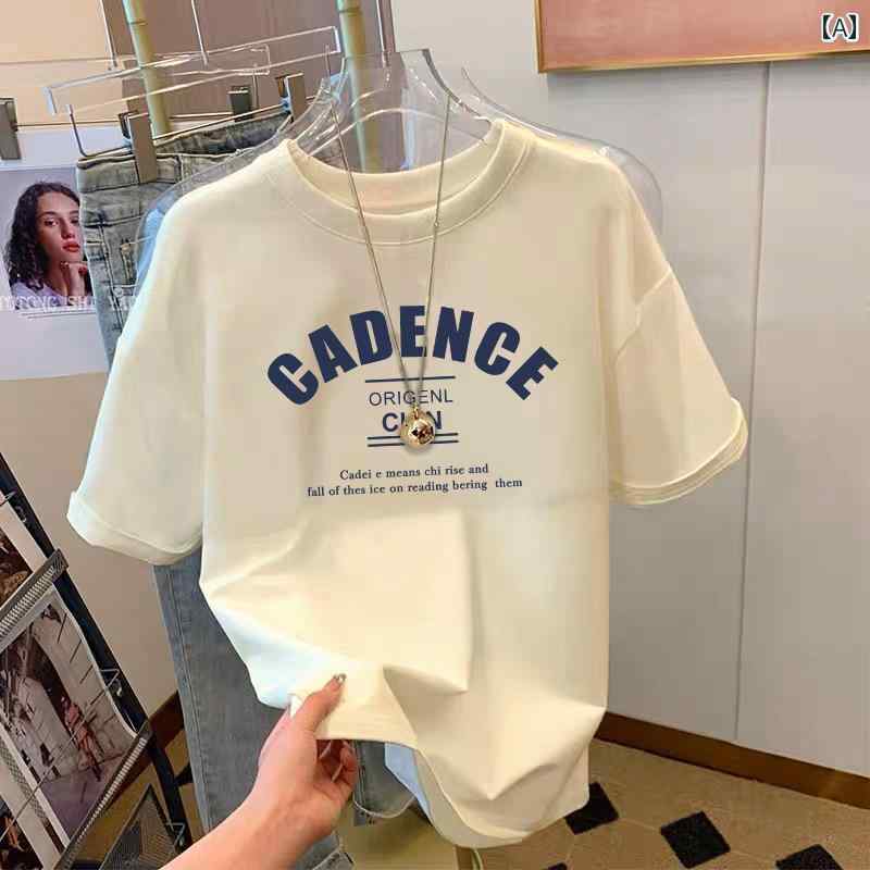 レディース　　Tシャツ　ゆったり 2025夏 レディース 綿 半袖 Tシャツ ゆったり 大判 ラウンドネックトップス