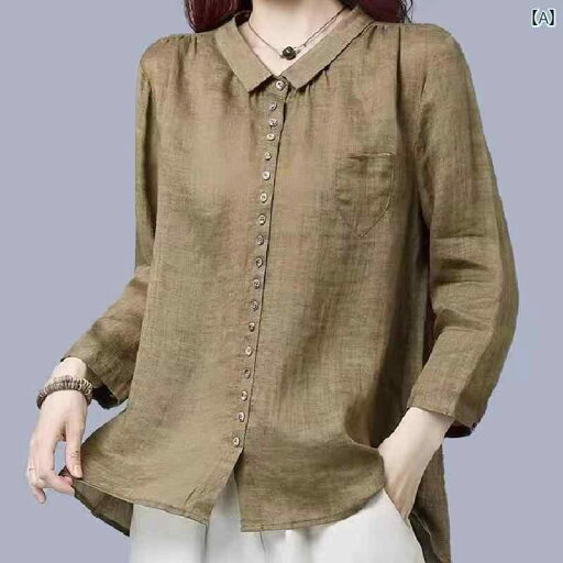 レディース Tシャツ ゆったり 女性用 コットンリネン シャツ 春秋 2025年 ママ向け おしゃれで スタイリッシュな 高級 トップス 大きいサイズ ゆったり リネン 春服 レディース Tシャツ ゆったり 女性用 コットンリネン シャツ 春秋 2025年 ママ向け おしゃれで スタイリッシュな 高級 トップス 大きいサイズ ゆったり リネン 春服