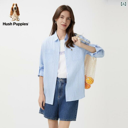 レディース シャツ トップス 軽量で 通気性 Hush Puppies レディース 春夏 リネン ゆったり カジュアル ストライプ シャツ トップス レディース シャツ トップス 軽量で 通気性 Hush Puppies レディース 春夏 リネン ゆったり カジュアル ストライプ シャツ トップス