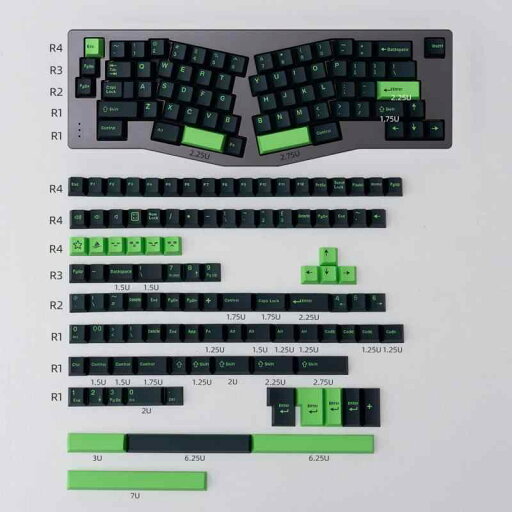 Wave ブラックグリーンキーキャップチェリープロファイル Doubleshot 173キー カスタムISO ANSIキーキャップセット60% 65% 70% 75% Cherry Gateron MXスイッチ用 メカニカルゲーミングギア Wave ブラックグリーンキーキャップチェリープロファイル Doubleshot 173キー カスタムISO ANSIキーキャップセット60% 65% 70% 75% Cherry Gateron MXスイッチ用 メカニカルゲーミングギア