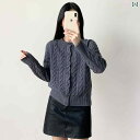 レディース ニット セーター 春の新作デザインの女性用ニットカーディガン。繊細な花柄が施された薄手の純羊毛素材で、丸 c襟が特徴。ざっくりとした編み目がさりげな...