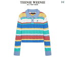 TeenieWeenieの可愛いくまさんの女性用セーター、2025春の新作、Vネックの短いカーディガン、フラワープリントのニット!