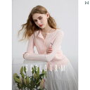 【三色クリームニットセーター】2025春の新作、ねじり花模様カーディガン、ラウンドネック、ピンク色、短め、女性用M。