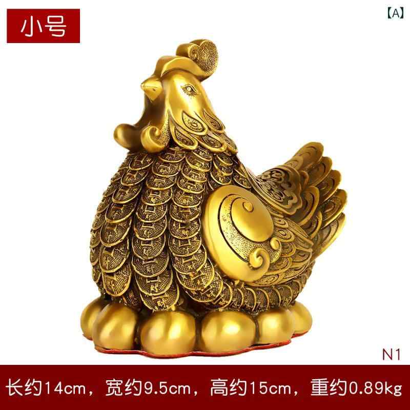 　ホビー　雑貨　装飾品 銅製の 鶏の 飾り 真鍮製の 雌鶏 黄金の 鶏 卵を 産む 干支の 安西家の ポーチ..