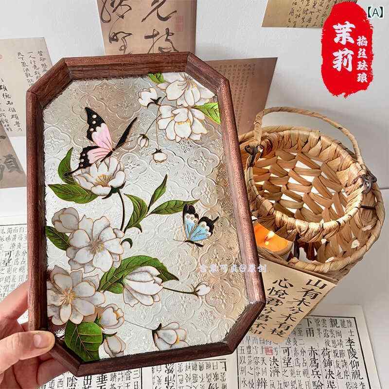 ホビー 雑貨 装飾品 ジャスミンの 花 七宝焼き エナメル DIY 材料 パッケージ 完成 品 無形 文化 遺産 手 ギフト 装飾 絵画 装飾品 リビング ル...