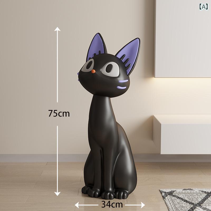 　雑貨　装飾品　 芸術的な 黒 猫の リビング ルームの 大きい テレビキャビネット ソファの 横の 床の 装飾の 移動 オープニング ギフトの 装飾品