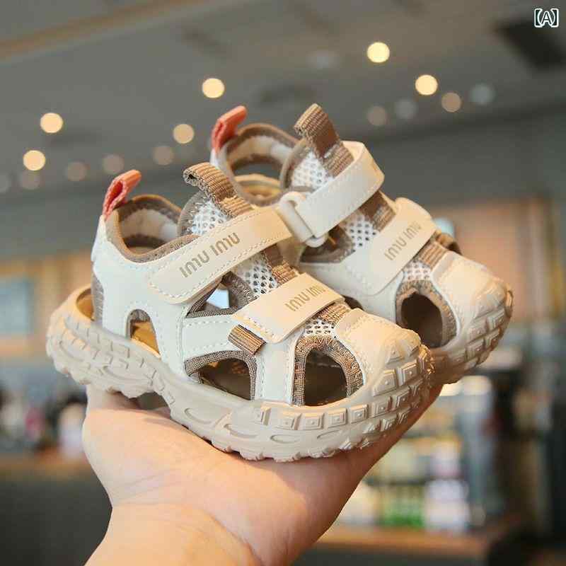 キッズ シューズ サンダル 2025夏 メンズ レディース アンチ キック メッシュ スポーツ サンダル 子供..