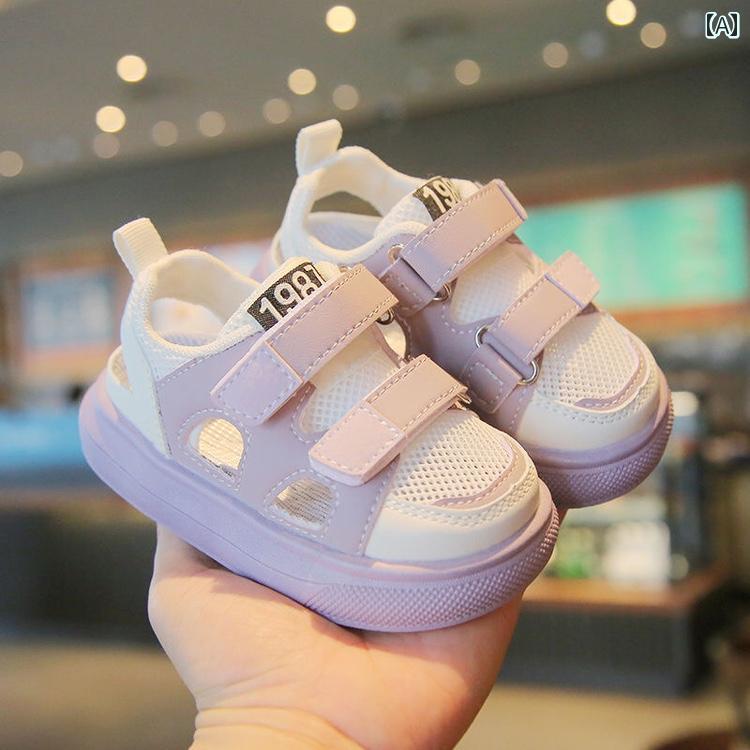 キッズ シューズ サンダル 男の子用 サンダル つま先が 閉じた キック プルーフ 夏の 子供用 靴 女の子..