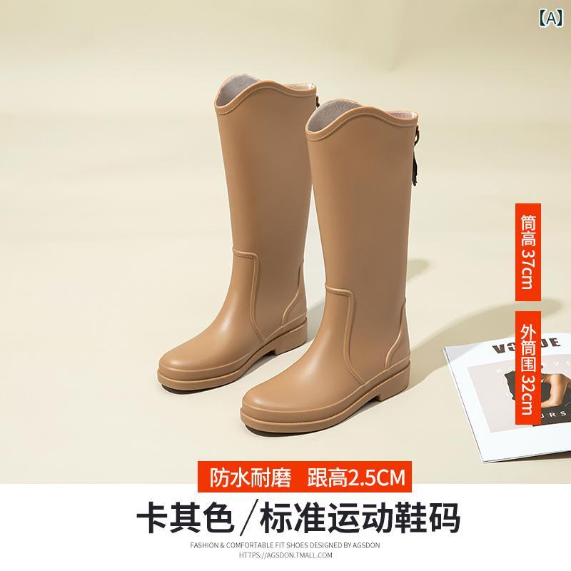 女性用 レインブーツ レインブーツ レディース ミドル チューブ オーバー シューズ ハイ 大人用 防水 韓国 レディースファッション ウォーター ブーツ 滑り止め 耐摩耗 ゴム