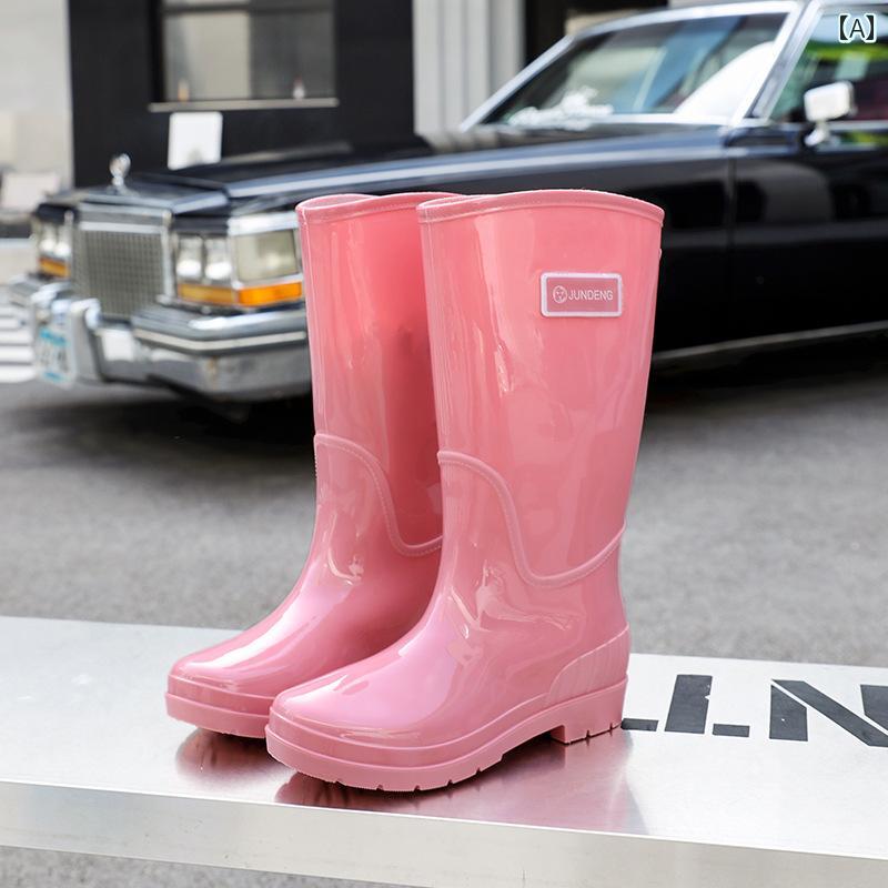 女性用 レインブーツ 2025年 レインブーツ 大人 女性用 ハイ チューブ ミドル ウォーター シューズ 滑り止め ゴム 靴 オーバー シューズな