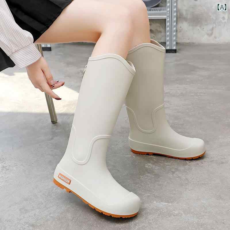 レインブーツ レディース 女性用 レインブーツ 新 スタイル 防水 滑り止め ハイカット な ウォーター シューズ 雨の 日用 ロング チューブ ラバーシューズ