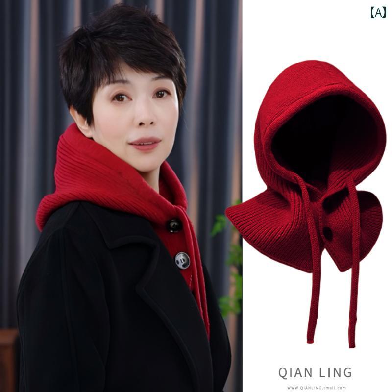 ネック スカーフ 帽子 スカーフ オール イン ワン 2024 秋冬 首 保護 暖かい ウール スタイリッシュな ..