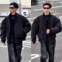 ジャケット パーカー メンズ シンプル 春の アメリカン ストリート シルエット パイロット ジャケット メンズ 暖かい スタンドカラー コットンコート