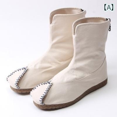 ブーツ ハイカット チャイナ風 ブーツ レトロ メンズシューズ ベルベットの 禅 僧侶の 靴 中国 民族の ..