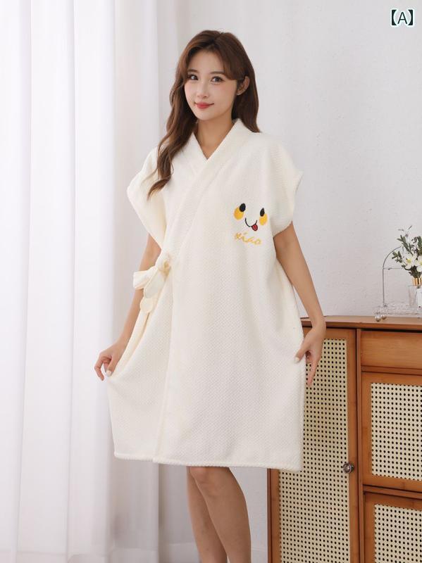 バスローブ レディース パジャマ 着用 可能 バス タオル スカート バスローブ 速乾 スタイル 女性 大人 柔らかい 家庭用 綿以上 綿 吸収性 ラップ