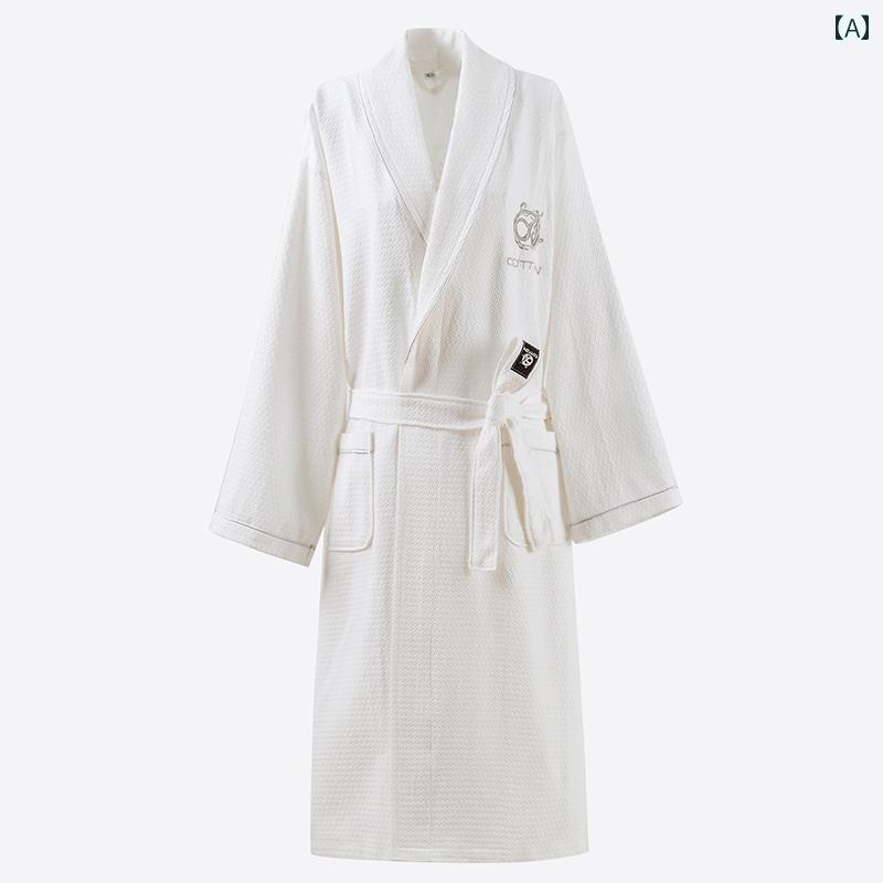 バスローブ レディース パジャマ バスローブ 女性用 綿 タオル 素材 男性用 厚手 カップル用 ナイトガ..