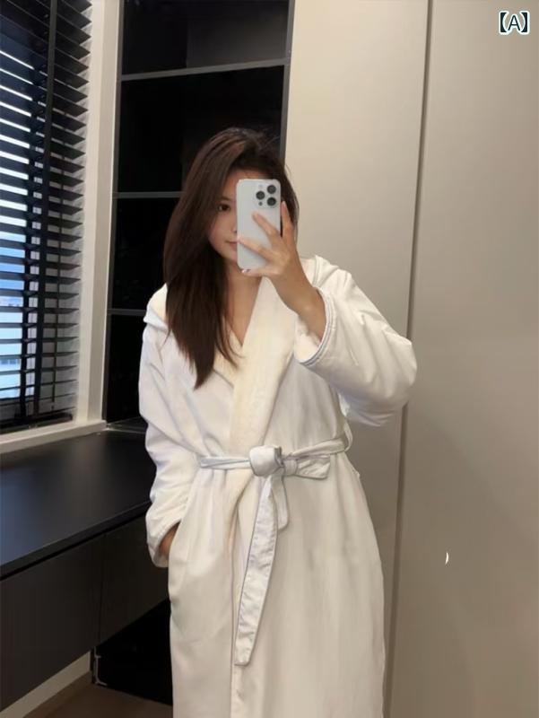 バスローブ レディース パジャマ W ホテル メンズ バスローブ ミドル 丈 男女 カップル マリオット 5つ..