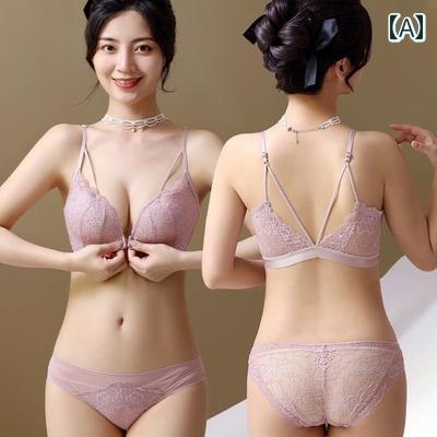 プッシュアップ 下着 レディース UMA MARAの 美しい バック フロント バックルの 下着 小さい 胸を 持..