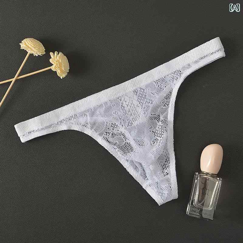 メンズ T バック Junye メンズ レース 透明 T バック 薄型 セクシー 下着 ポーチ 魅力的 おもしろ 通気性 パンツ
