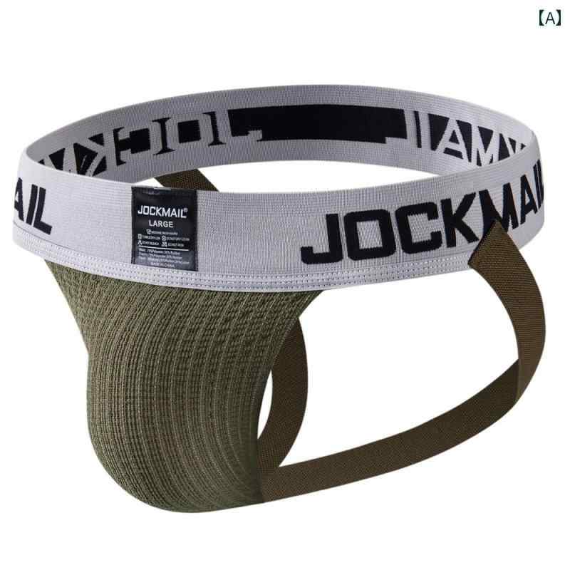 メンズ T バック JOCKMAIL メンズ T 字型 メッシュ 通気性 ダブル メンズパンツ ポーチ ヒップ リフト ..