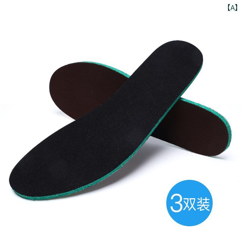 インソール スポーツ インソール 男女兼用 通気性 防臭 吸汗性 衝撃 吸収 快適 柔らかい 厚手 革製 秋冬