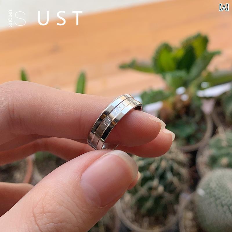 チタン メビウスリング なの クローズド 人差し指 ワイド フェイス リング レディースファッション 個性 チタン スチール カップル 大きいサイズメンズ ユニ...