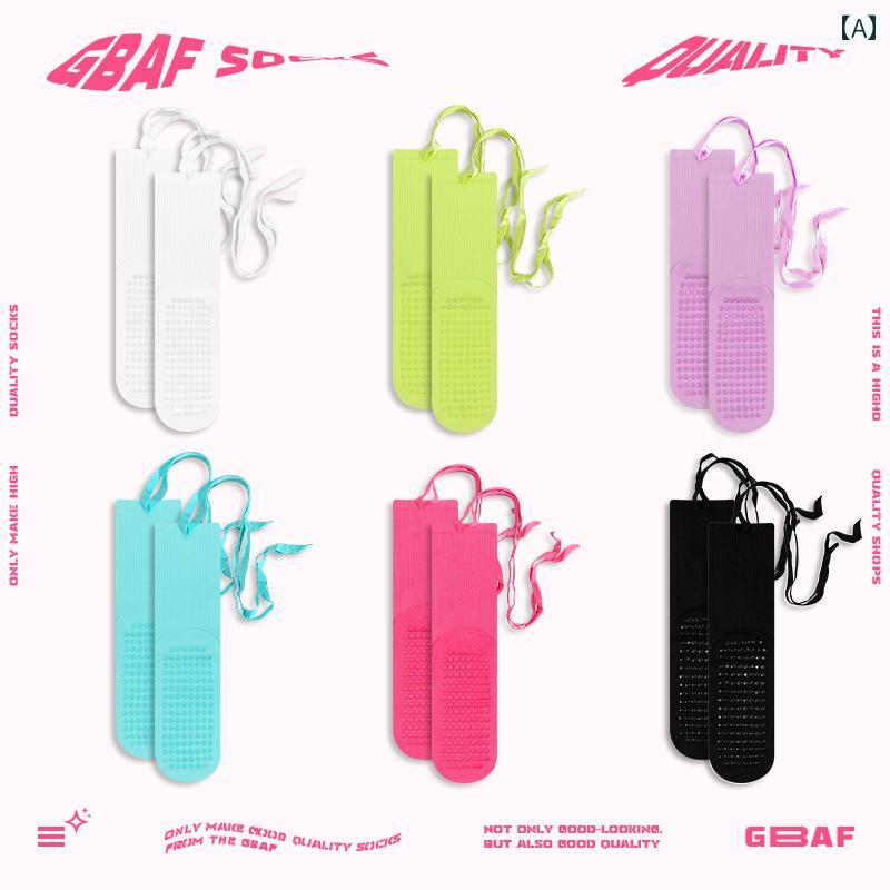 ヨガ ソックス ピラティス GBAF 無地 滑り止め クロス ストラップ ヨガ ソックス ダンス ピラティス ス..