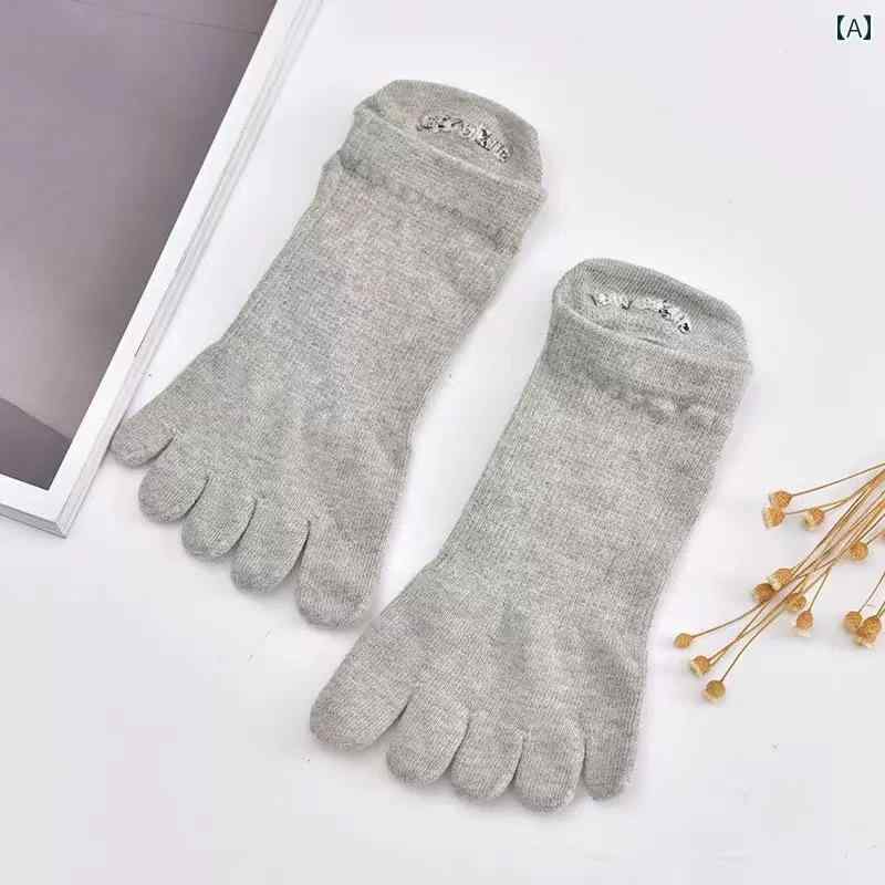 ヨガ ソックス ピラティス 男性用 5本 指 ソックス 2 足 組 黒 綿 防臭 フィットネス ローカット トラ..